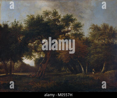 Bosgezicht, situé dans le Rijksmuseum, est une peinture de paysage qui capture la beauté de la nature, mettant en valeur une vue sereine sur la forêt. Banque D'Images