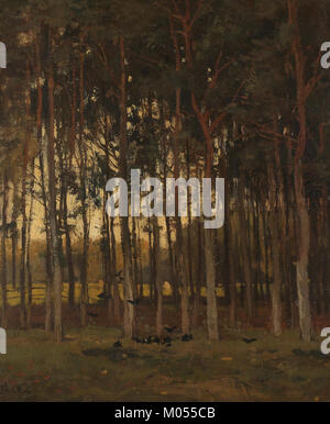 Bosgezicht, situé dans la collection du Rijksmuseum, est une peinture qui représente un paysage forestier. L'œuvre fait partie de l'importante collection d'art hollandais du musée, mettant en valeur la nature de la Hollande du XVIIe siècle. Banque D'Images