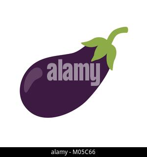 Légumes aubergines fraîches icône isolé. Pour l'aubergine farm market, recette de salade végétarienne design. vector illustration style de télévision Illustration de Vecteur