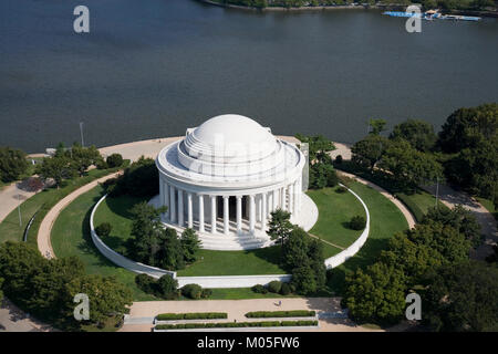 Jefferson Memorial, vue aérienne, Washington, D.C. Banque D'Images