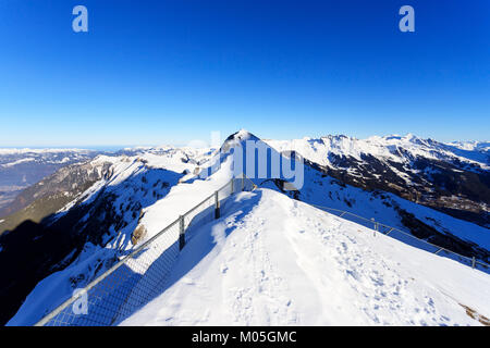 Vue sur la station de ski Jungfrau Wengen en Suisse Banque D'Images