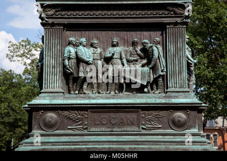 John A. Logan fondateur de Memorial Day Memorial se trouve à la Table de planification de Personnel Banque D'Images