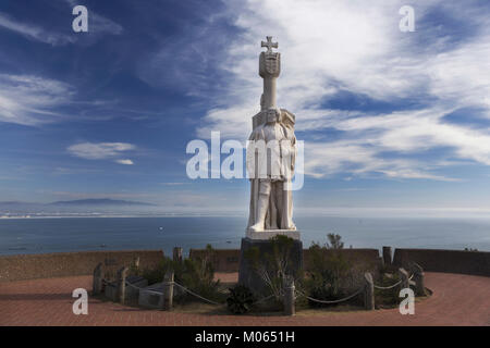 Cabrillo National Monument Statue et pittoresque paysage marin de la baie de San Diego à la péninsule de Point Loma California USA Banque D'Images