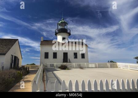 Le phare de Point Loma historique dans l'extérieur Cabrillo National Monument San Diego en Californie Banque D'Images