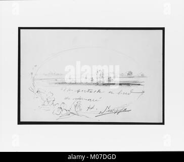 Vignette de paysage tirée d’un carnet de croquis montrant l’étude d’un artiste des paysages naturels, illustrant les techniques de dessin et d’observation de paysages utilisées au XIXe siècle. Banque D'Images