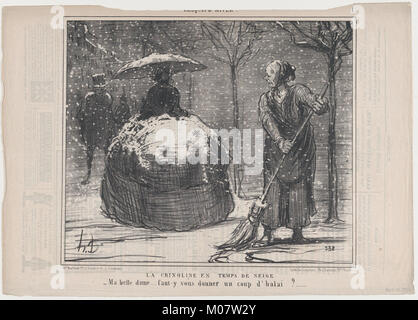 La crinoline en temps de neige, de soirées d'hiver, publié dans Le Charivari, le 13 novembre 1858 a rencontré DP876715 Banque D'Images