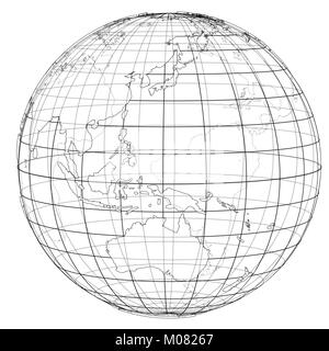 Globe contour. Le rendu 3D de vecteur Illustration de Vecteur