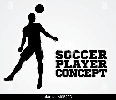 Joueur de football soccer coupe Silhouette Illustration de Vecteur