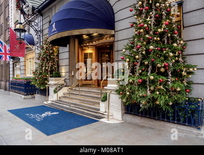 Décorations de Noël, le Ritz Hotel, Londres, Angleterre, Royaume-Uni Banque D'Images