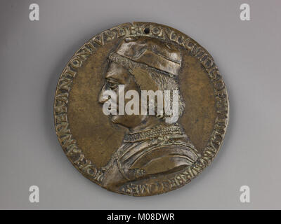 Cette médaille historique de Giovanni Antonio de' Conti commémore un individu ou un événement remarquable et démontre l'artisanat du travail des métaux. Banque D'Images