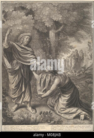 Cette œuvre représente 'Noli me Tangere', illustrant l'apparition du Christ à Marie-Madeleine après la résurrection, reflétant la série passion du Christ et les thèmes bibliques. Banque D'Images