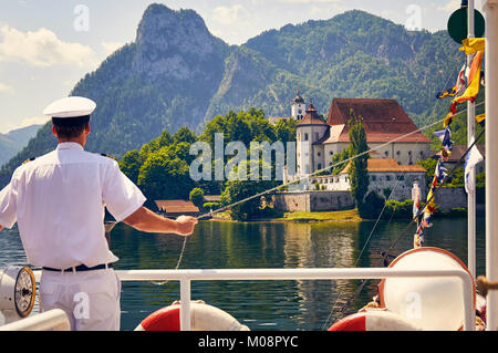 Dans le lac Traunsee Alpes - Beau paysage Autrichien, Gmunden Traun Banque D'Images