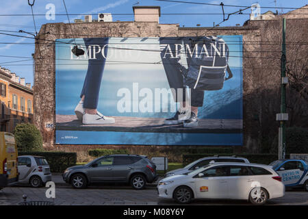 Emporio Armani, publicité via cusani, Milan Banque D'Images