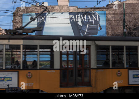 Emporio Armani, publicité via cusani, Milan Banque D'Images