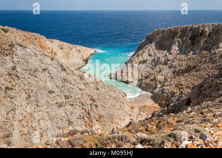 Le seitan limania plage, baignade cachés bay, plage de rêve, Chania, Crète, Grèce, Europe, Chania, Crète, Grèce, Europe, GR, Voyage, tourisme, tourisme, dest Banque D'Images