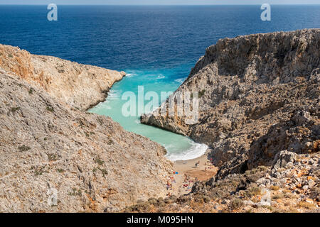 Le seitan limania plage, baignade cachés bay, plage de rêve, Chania, Crète, Grèce, Europe, Chania, Crète, Grèce, Europe, GR, Voyage, tourisme, tourisme, dest Banque D'Images