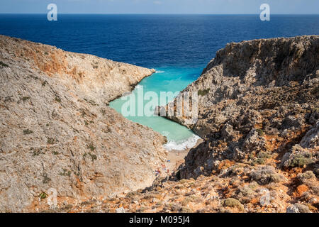 Le seitan limania plage, baignade cachés bay, plage de rêve, Chania, Crète, Grèce, Europe, Chania, Crète, Grèce, Europe, GR, Voyage, tourisme, tourisme, dest Banque D'Images