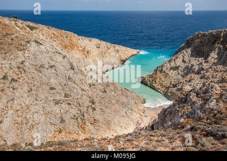 Le seitan limania plage, baignade cachés bay, plage de rêve, Chania, Crète, Grèce, Europe, Chania, Crète, Grèce, Europe, GR, Voyage, tourisme, tourisme, dest Banque D'Images