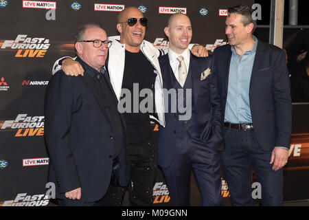 Londres, Royaume-Uni. 19 Jan, 2018. vin diesel à l'échelle mondiale Première de Fast & Furious Live à l'O2 Arena de Londres, Angleterre le 19 janvier 2018. Crédit : Jason Richardson/Alamy Live News Banque D'Images