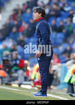 Barcelone, Espagne. 20 Jan, 2018. 20 janvier 2018, Cornella-El Prat, Cornellà de Llobregat, Barcelone, Espagne ; La Liga football, Espanyol contre Séville ; Montella : Crédit UKKO Images/Alamy Live News Banque D'Images