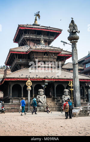 Carré avec Temple de Dattatreya, Bhaktapur, Népal, Asie. Banque D'Images