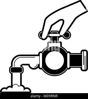 Mains sur pipeline Illustration de Vecteur