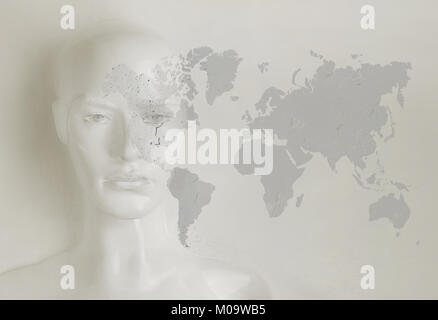 Concept d'intelligence artificielle - la mondialisation, Internet, réseau Banque D'Images