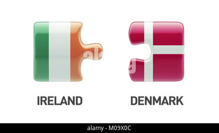 Danemark Irlande Concept Puzzle haute résolution Banque D'Images