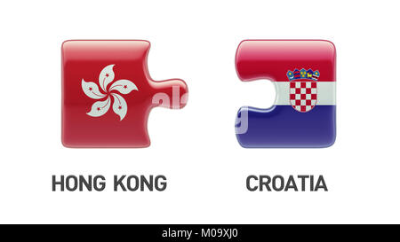 Croatie Hong Kong Concept Puzzle haute résolution Banque D'Images