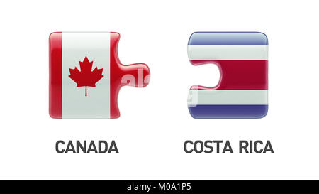 Costa Rica Canada Concept Puzzle haute résolution Banque D'Images