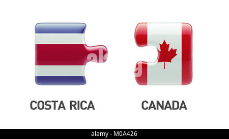 Costa Rica Canada Concept Puzzle haute résolution Banque D'Images