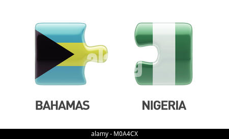 Bahamas Nigéria Concept Puzzle haute résolution Banque D'Images