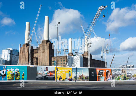 Battersea Power Station à neuf Elms, Battersea, Londres, UK Banque D'Images