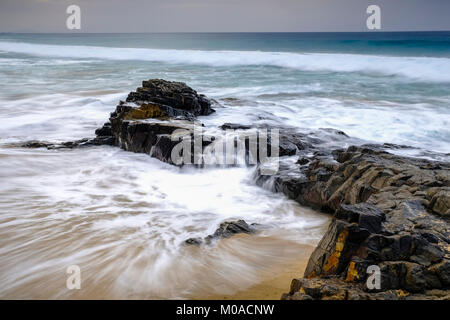 Piedra, Playa El Cotillo Beach, El Cotillo, Fuerteventura, Îles Canaries, Espagne Banque D'Images