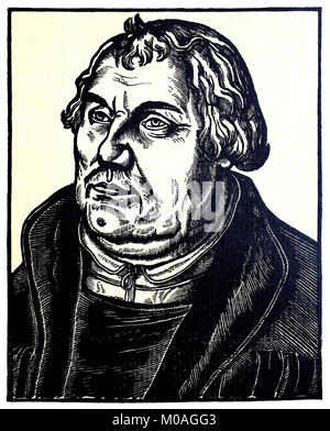 Portrait de Martin Luther après Lucas Cranach, le 10 novembre 1483 -18. Février 1546, théologien et réformateur, amélioration numérique reproduction d'un original de l'année 1880 Banque D'Images