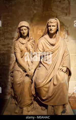 Château de Blois - La splendide sculpture de deux amoureux Banque D'Images