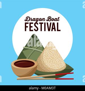 Dragon Boat Festival boulette de riz nourriture Illustration de Vecteur