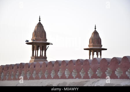 Détail de Bhandasar Jain temple dans Bikaner, Rajasthan - Inde Banque D'Images