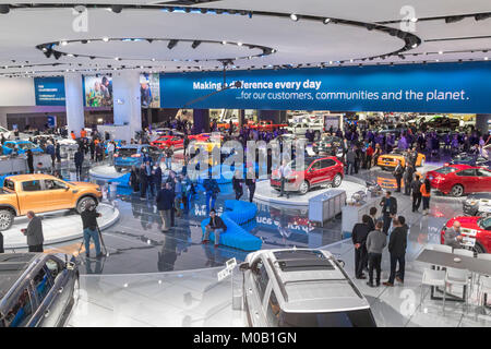 Detroit, Michigan - Le Ford l'affichage à la North American International Auto Show. Banque D'Images