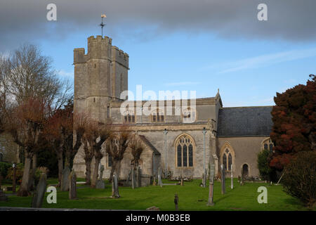 Janvier 2018 - St Mary & All Saints Church, Meare, Somerset, Angleterre. Banque D'Images