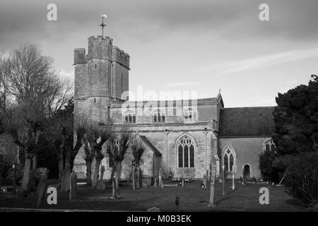 Janvier 2018 - St Mary & All Saints Church, Meare, Somerset, Angleterre. Banque D'Images