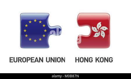 L'Union européenne Hong Kong Concept Puzzle haute résolution Banque D'Images