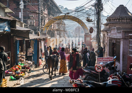 Vendeur dans la rue de l'Katmandou, Népal, Asie, Banque D'Images