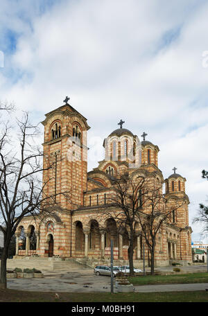 Voir l'église de Saint Marc de Tasmajdan Park à Belgrade - Serbie Banque D'Images