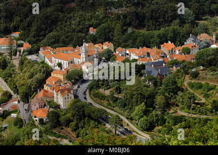 Sintra, Portugal - 10 mai 2017 : Vue aérienne de l'hôtel de ville construit en 1906-1909. Depuis 1995, le paysage culturel de Sintra est répertorié comme l'UNESCO Wor Banque D'Images