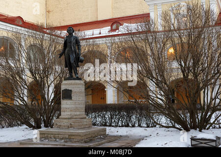 Saint-pétersbourg, Russie - le 10 décembre 2016 : Monument de poète russe Alexandre Pouchkine à son appartement-musée sur Moika Embankment. Le poète a vécu sa Banque D'Images