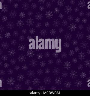 Modèle : Blanc transparent flocons sur fond violet Illustration de Vecteur