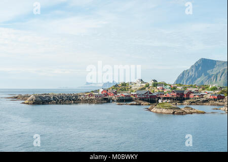 Vue vers Å sur les îles Lofoten. Å est un petit village de pêcheurs qui comprend les îles Lofoten Stockfish museum. Banque D'Images