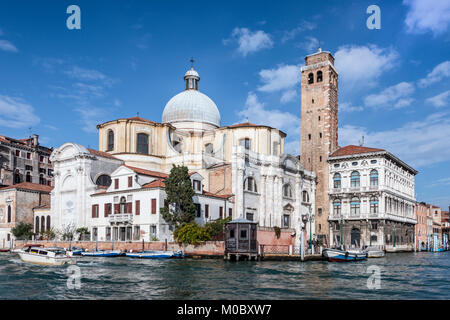 L'église de San Geremia et Grand Canal en Vénétie, Venise, Italie, Europe. Banque D'Images