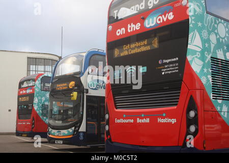 Lancement officiel EN JANVIER 2018 DE NOUVEAUX BUS SCANIA AVEC ALEXANDER DENNIS ENVIRO 400 DE STAGECOACH SOUTH EAST Banque D'Images